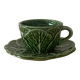 Cabbage coffee cup + saucer, Portugal