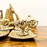Rare Vallauris ceramic coffee service Sculptural design and u enamel