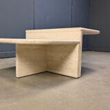 Pair of vintage travertine coffee tables or side tables, 1970s