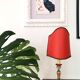 French Art Nouveau Crystal Red Silk Half Shade Table Lamp, 1940s