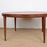 Large Danish round teak coffee table model 283 by Johannes Andersen for CFC Silkeborg 1960.