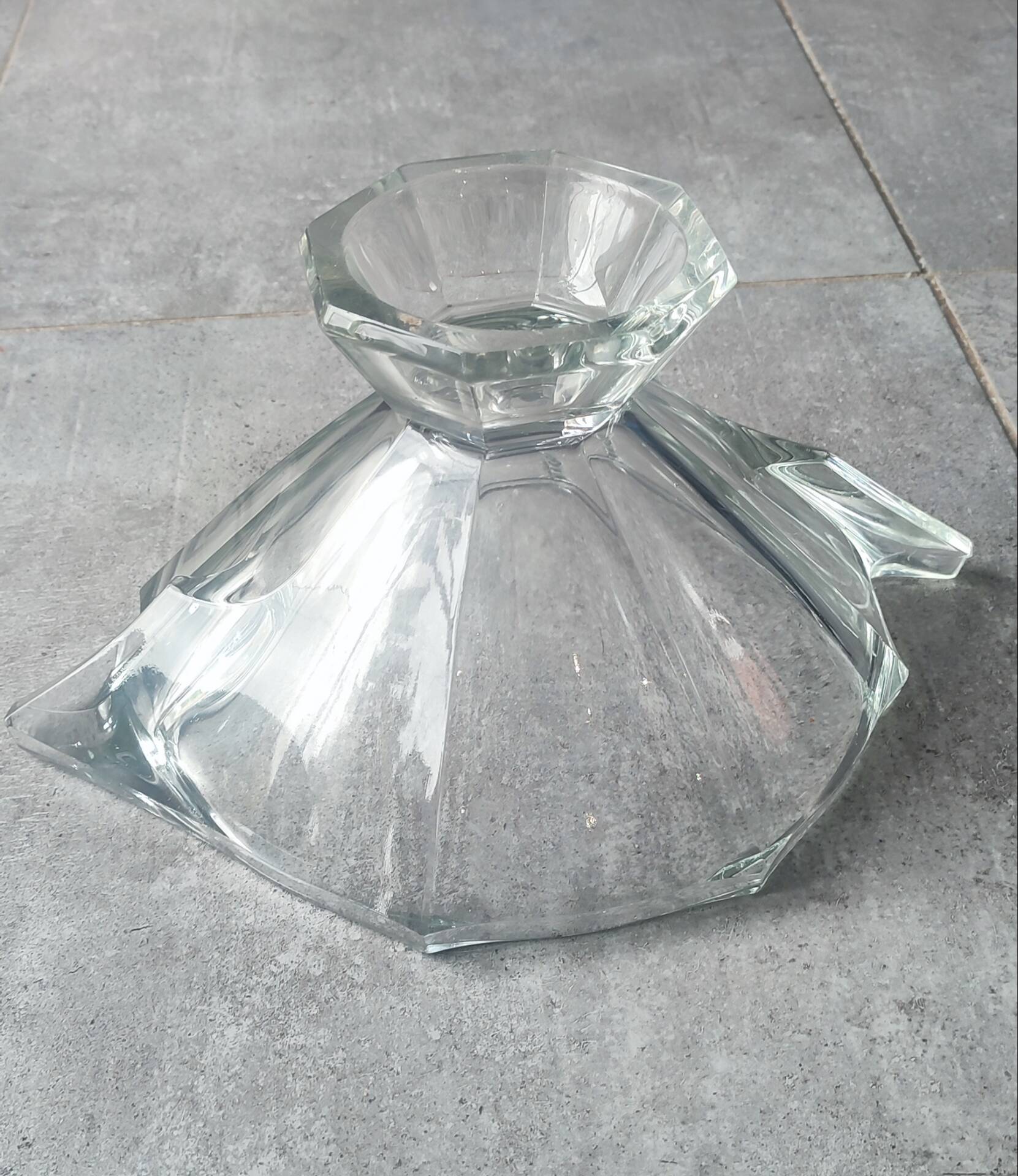 Coupe en verre épais style Art Déco gravée Slovakia