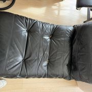 Marsala armchair in black leather by Michel Ducaroy, Ligne Roset edition.
