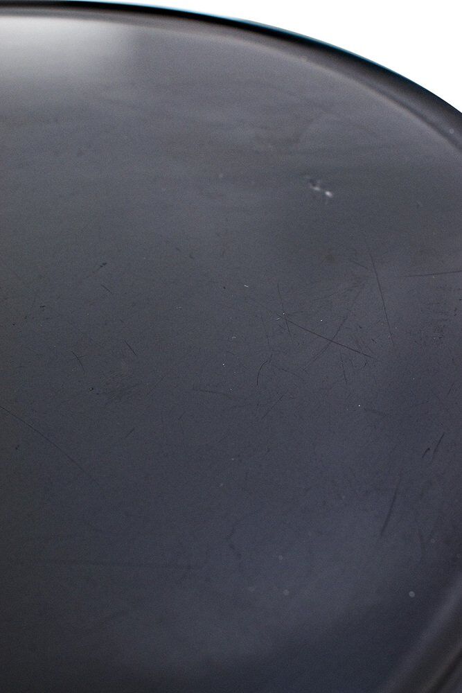 Black Side Table on Wheels