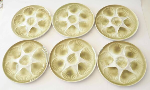 Série de 6 assiettes à coquillages