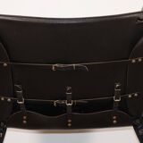 Fauteuil vintage en cuir noir - Années 80