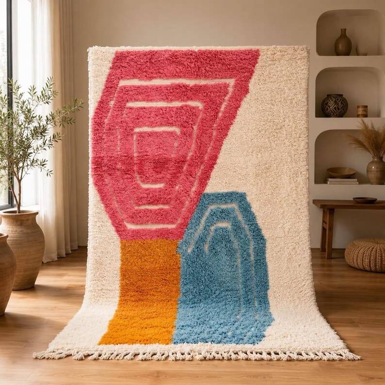 Moroccan wool rug 2/3 m