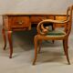 Bureau plat en merisier et son fauteuil