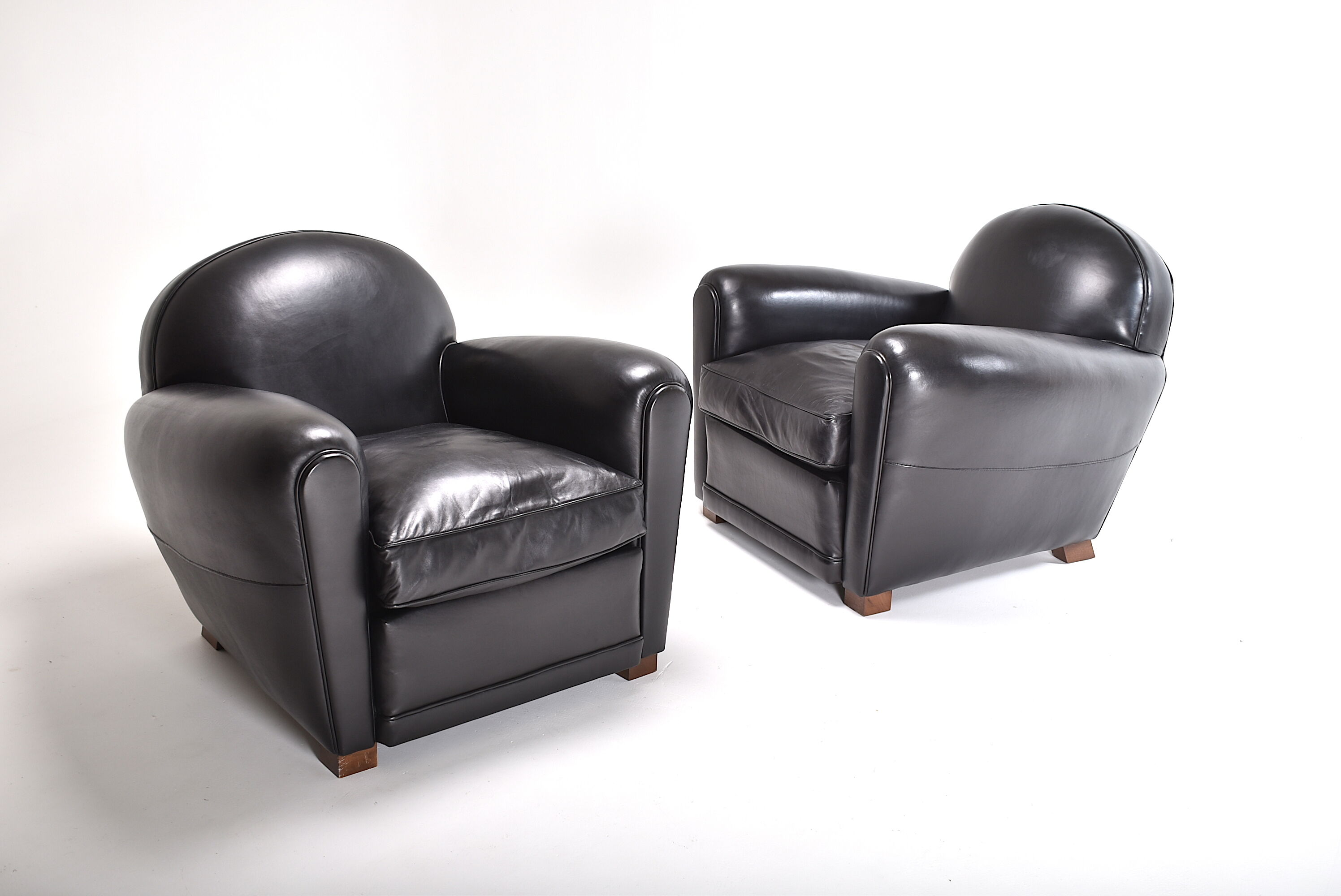 Pair of leather club chairs
