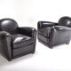 Pair of leather club chairs
