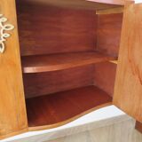 Headboard – console – sideboard – art deco – 2 doors – 2 niches in solid walnut e