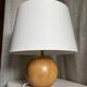 Vintage 1960s turned wood ball lamp