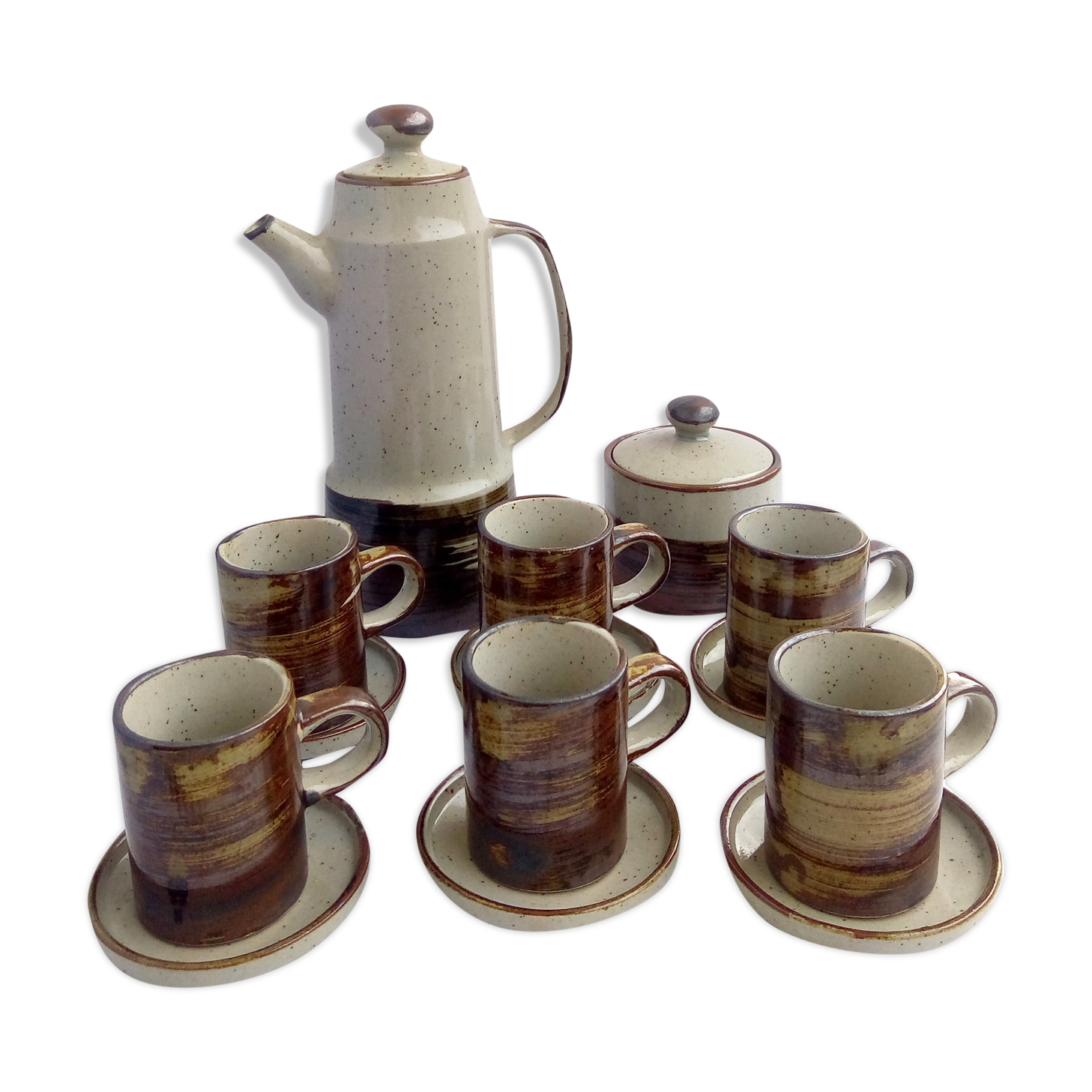 Japanese sandstone coffee service, 80s