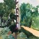 Landscape drawing Bois Clamart