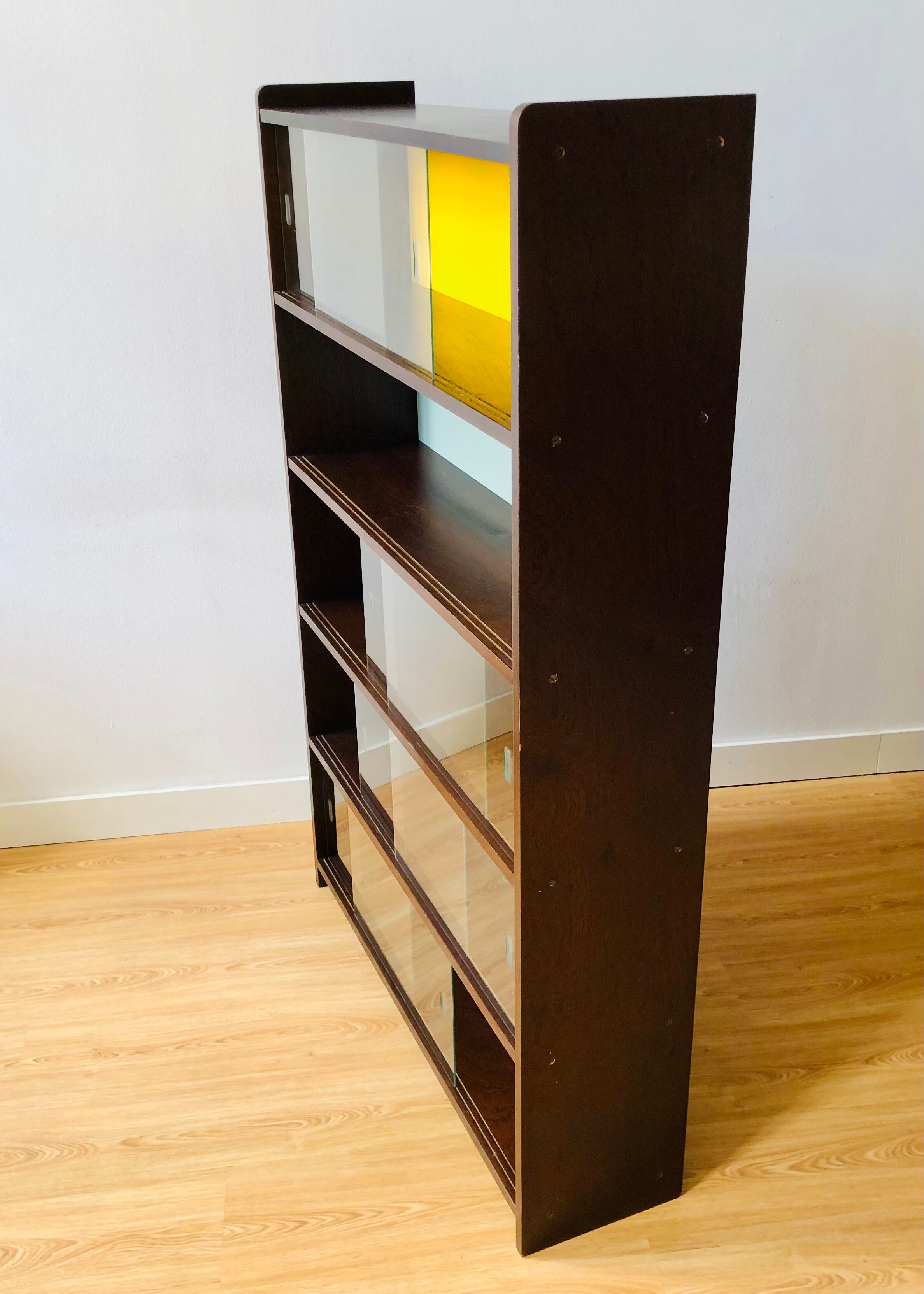 Vintage wooden showcase library 1950