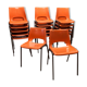 Set of 17 vintage orange chairs 1970