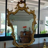 Large golden baroque style wall mirror