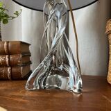 Crystal lamp with dark grey lampshade