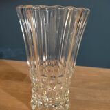 Vase en verre cristal moulé point de diamant