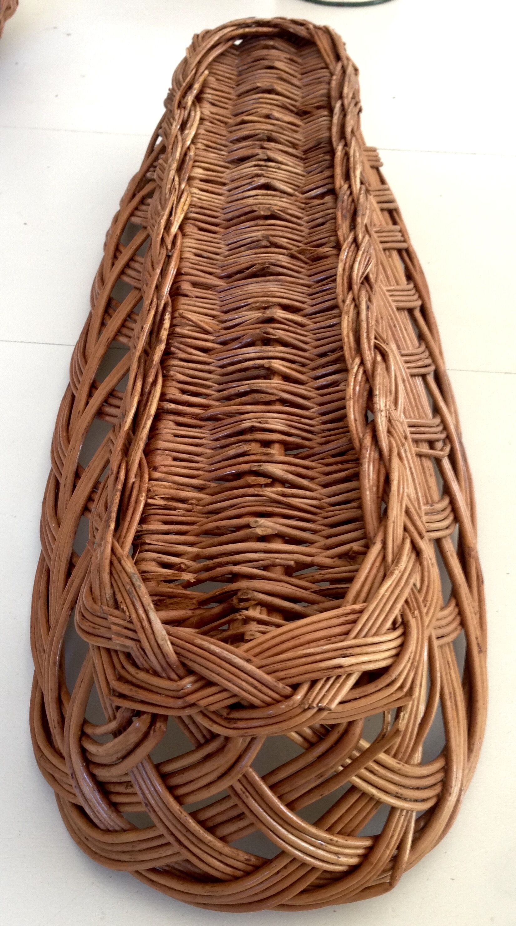 Paire de corbeilles en osier tressé type panière