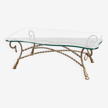 1960s Glass Coffee Table in the Manner of Maison Jansen