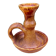 Candle holder in old earthenware signed by the 2 glued aa of the Accolay factory
