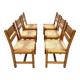 Chaises danoises vintage en pin avec corde en papier par TP Design pour Gm Møbler, années 1970, lot de 6