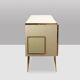 Cream opaline glass and gilded bronze enfilade. Contemporary.