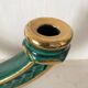 Bougeoir double art déco vert et or