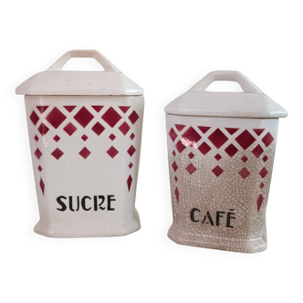 2 Art Deco spice jars