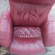 Old armchair on vintage leather foot + foot rest