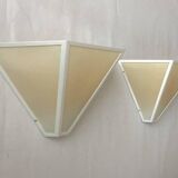 Pair of Metalarte wall lights in white metal and parchment