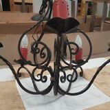Lustre en fer forgé à 5 branches électrifié
