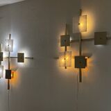 Marble and brass wall light