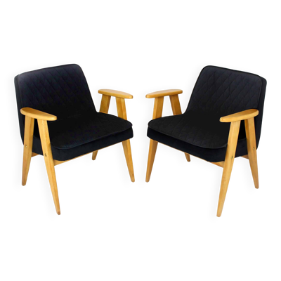 Ensemble de fauteuils modèle 366 de Józef Chierowski, Pologne, années 1960