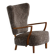 High-backed chaise longue in oak and lambswool, Danish Modern, Viggo Boesen, 1950s.