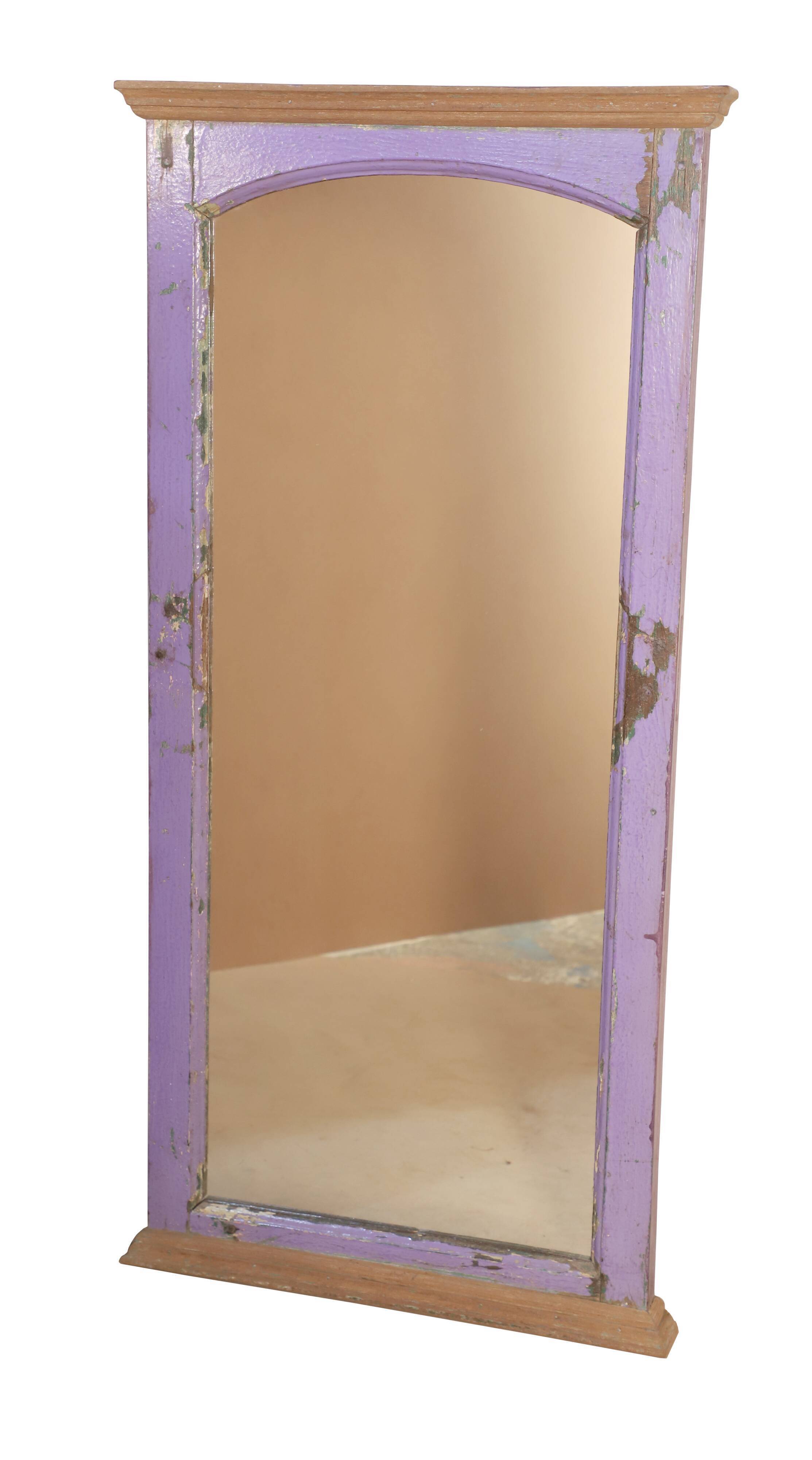 Burmese teak mirror with purple patina