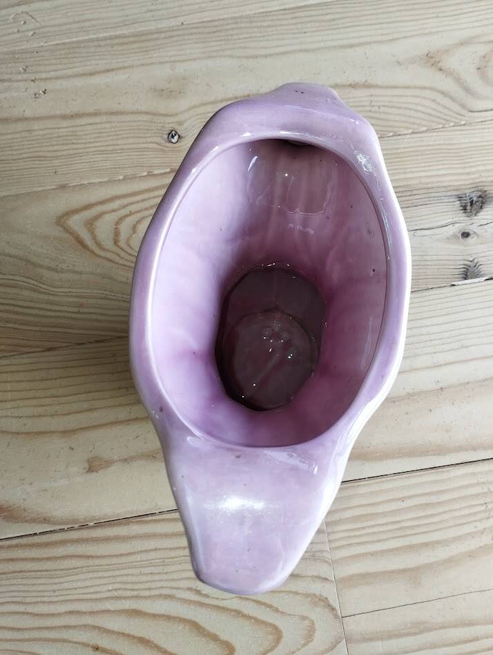 Vintage pearlescent vase, in the style of Vallauris, 1970s.