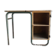 School desk mobilor green metal and vintage wood