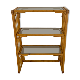 Bamboo and smoked glass shelf
