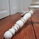 Coat rack parrot solid wood turned white patinated vintage