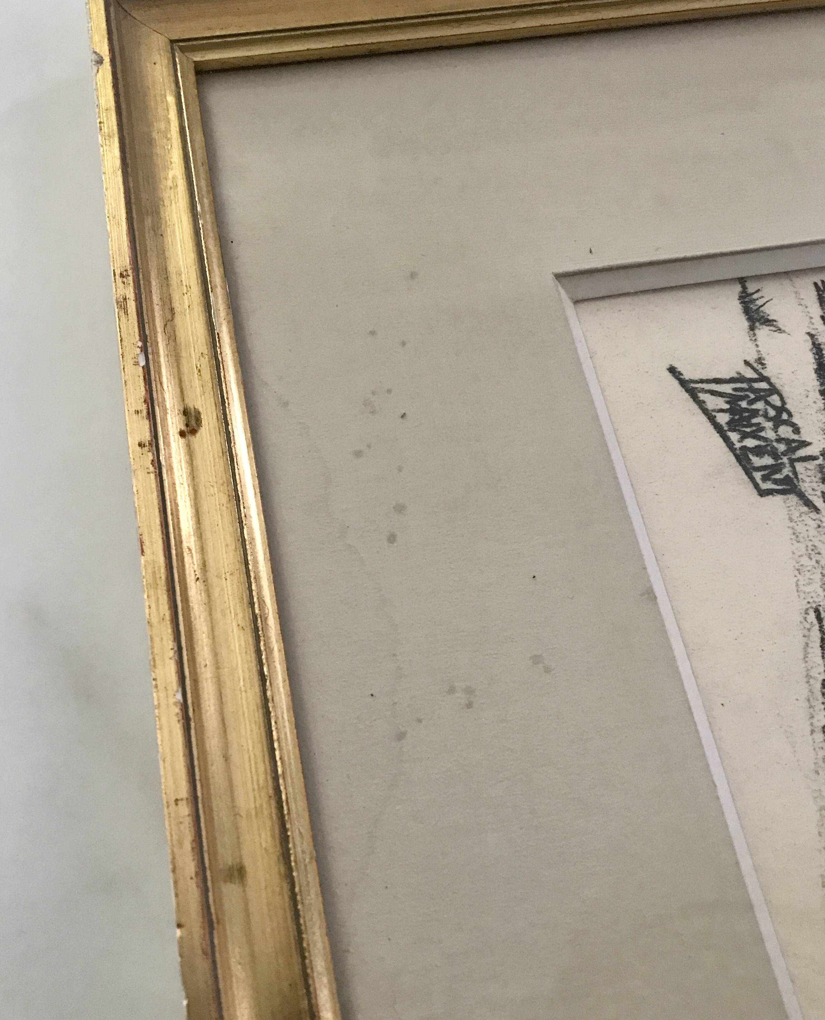 Charcoal drawing painting by Pascal Maixent, 20th century