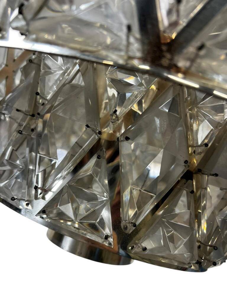 Vintage XL glass chandelier / Kinkeldey pendant light