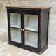Vitrine antique, armoire suspendue, bois de pin, noir mat