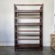 Dark wood folding bookcase 4 shelves