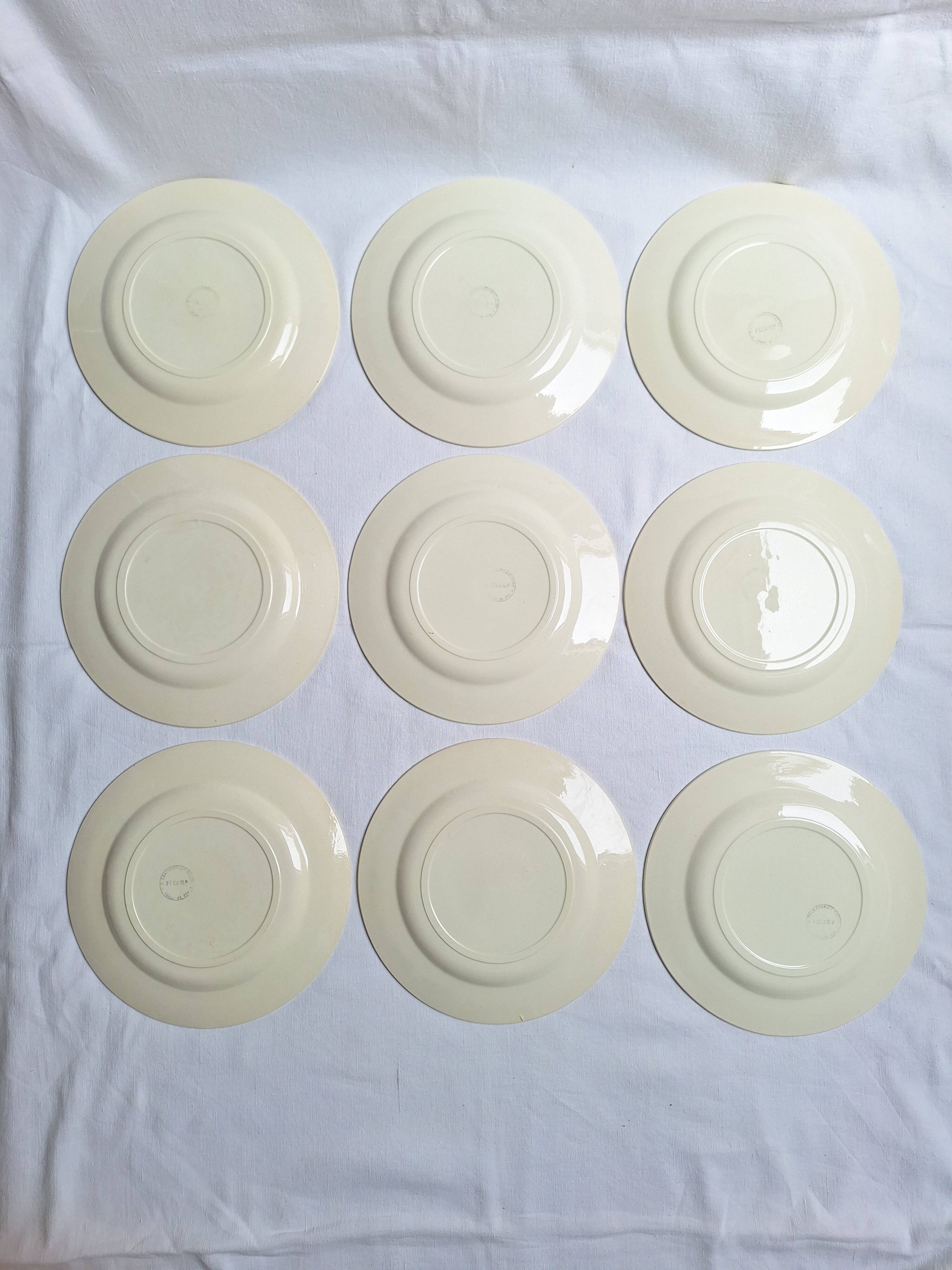Assiettes plates Charbonnier Salins modèle Fécamp