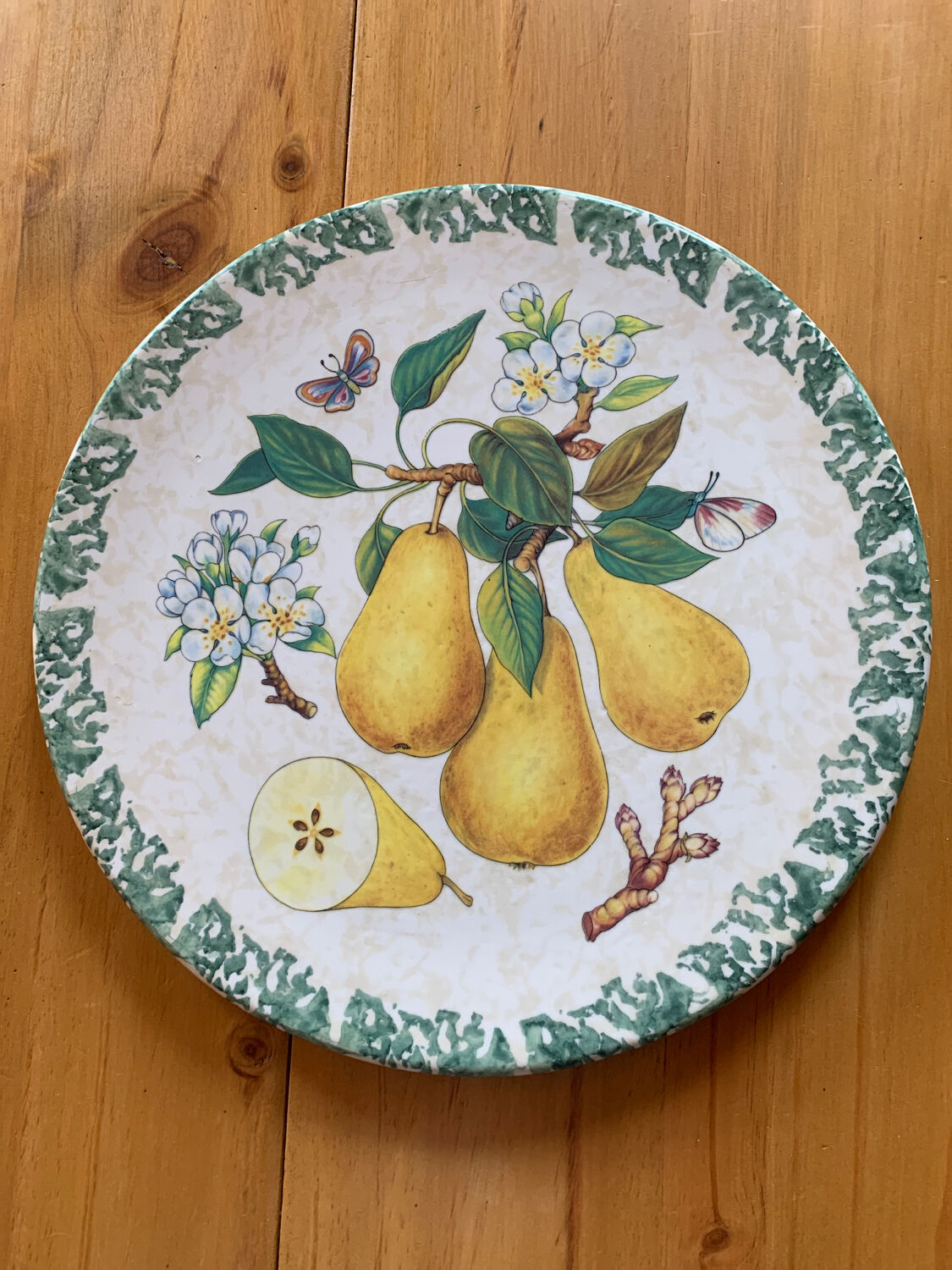 Faience pie dish decoration "pears"