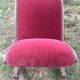 50s footrest in red velvet and scuplented wood