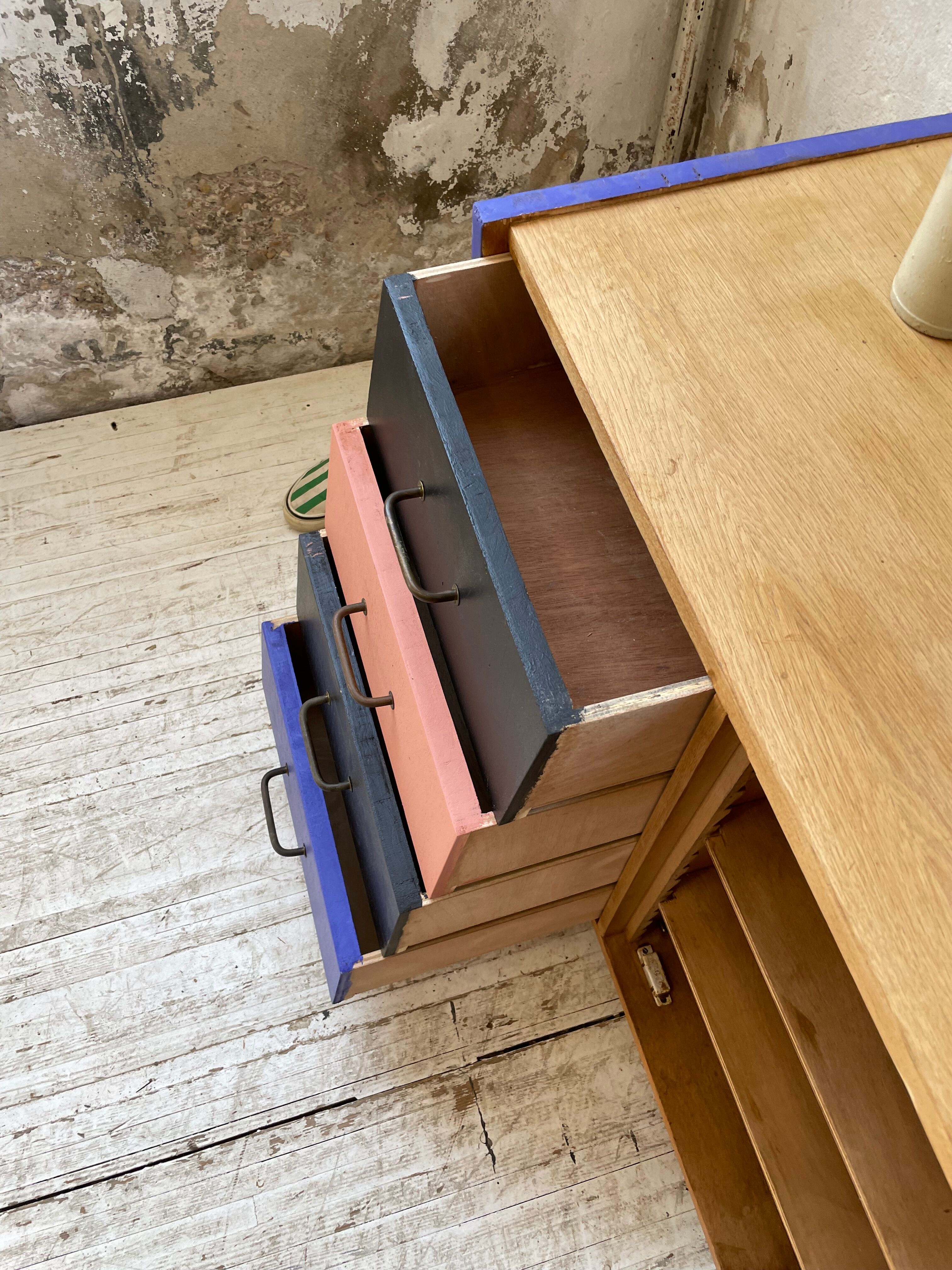 Meuble commode colorée années 60