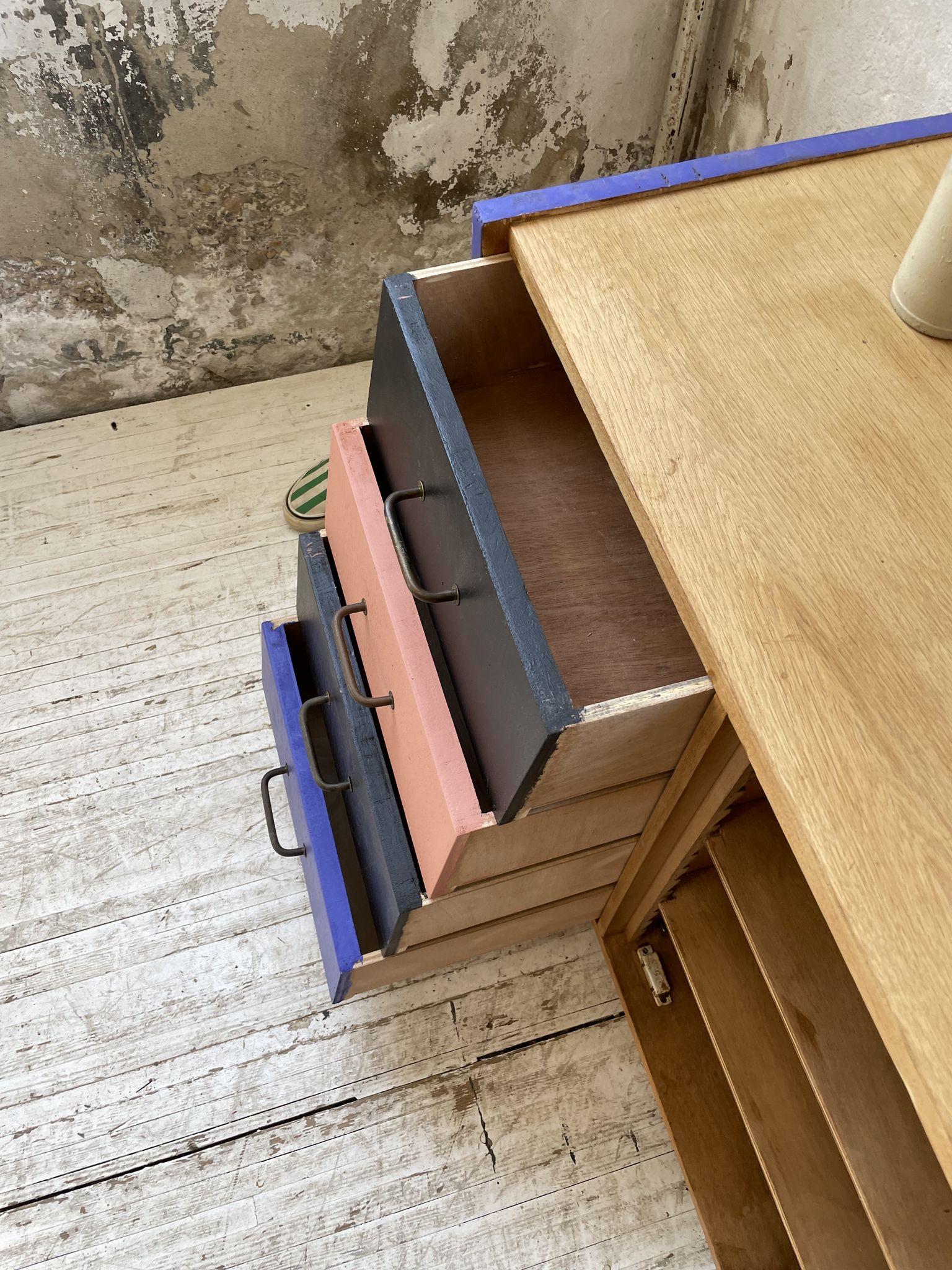 Colorful chest of drawers furniture 60s
